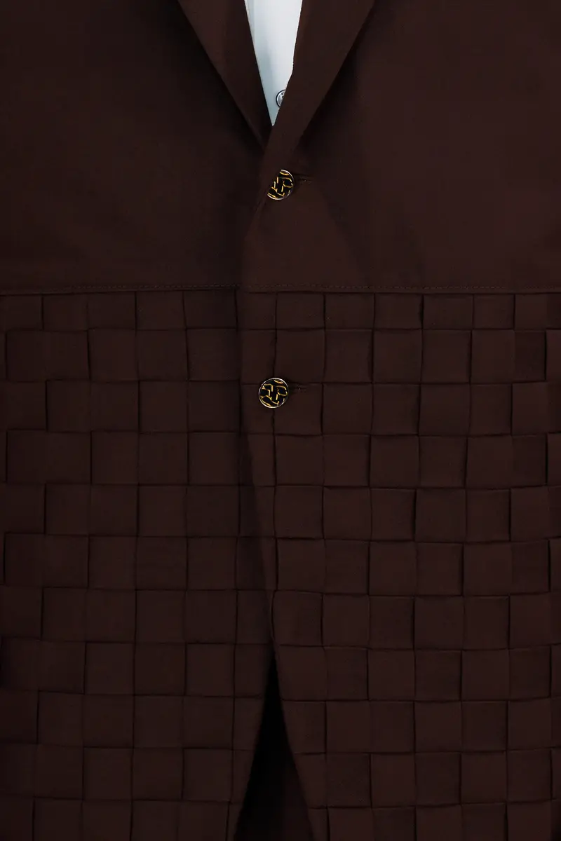 Eclipse Brown Checked Premium Cotton Designer Blazer 7