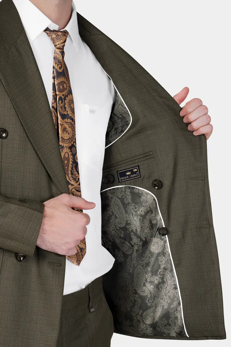 Eclipse Brown Wool Rich Double Breasted Sports Suit 6