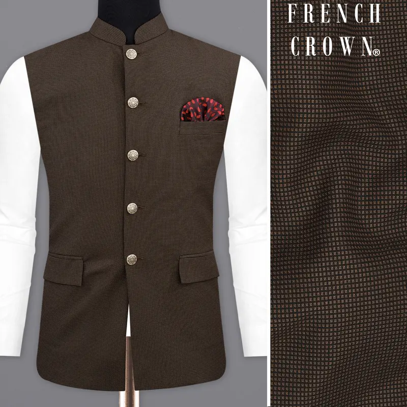 Eclipse Dark Brown Bandhgala Nehru Jacket 1
