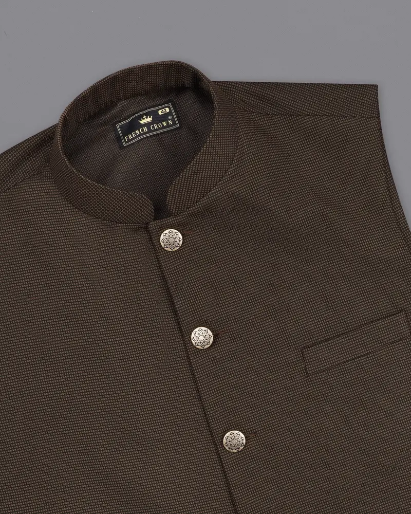 Eclipse Dark Brown Bandhgala Nehru Jacket 4