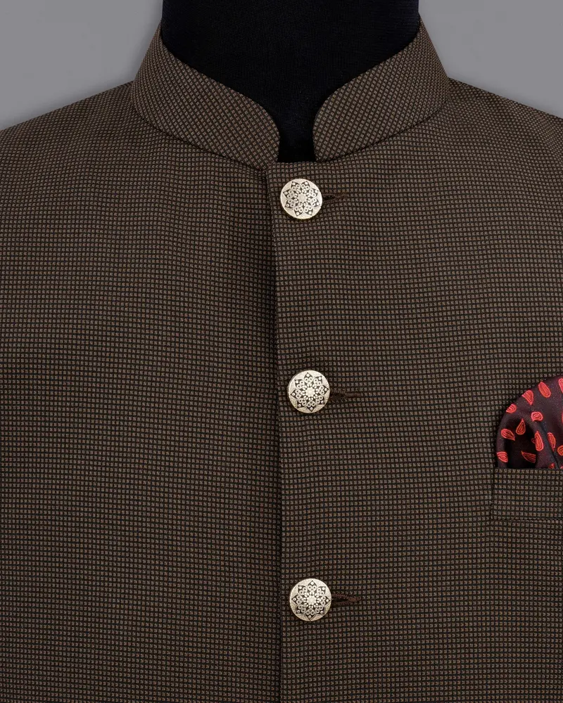 Eclipse Dark Brown Bandhgala Nehru Jacket 5