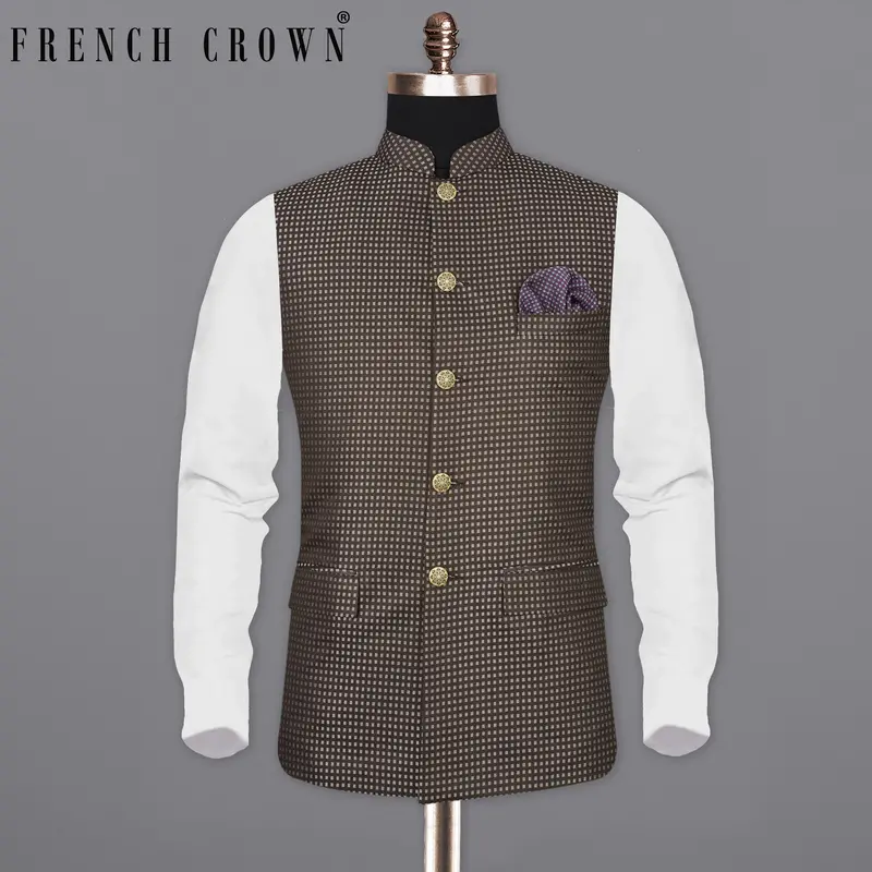 Eclipse Geometric Textured Nehru Jacket 1