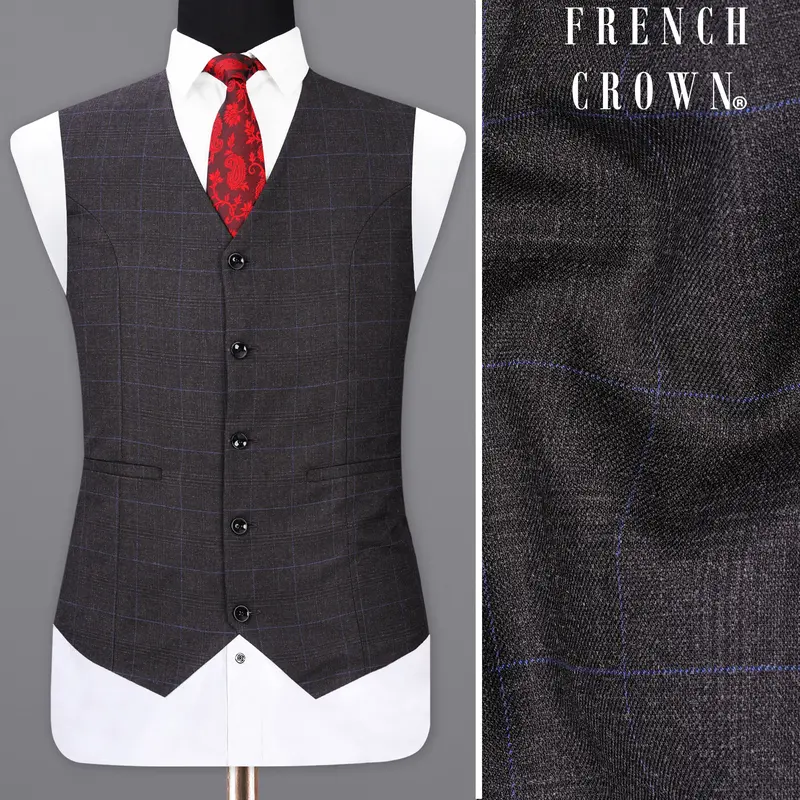 Eclipse Gray Plaid Waistcoat 1
