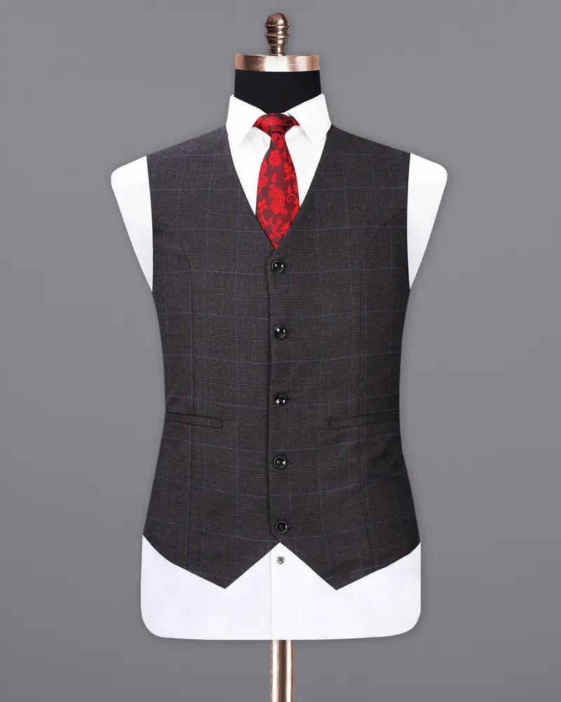 Eclipse Gray Plaid Waistcoat 2