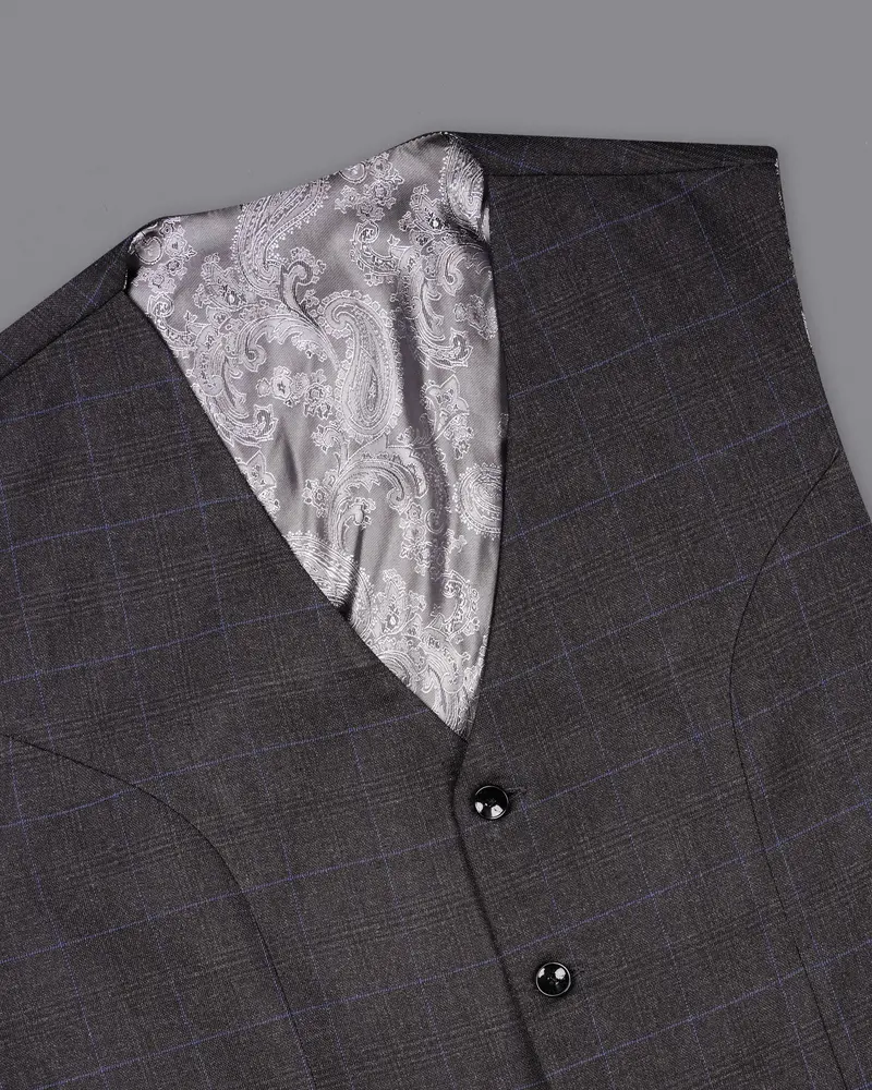 Eclipse Gray Plaid Waistcoat 4