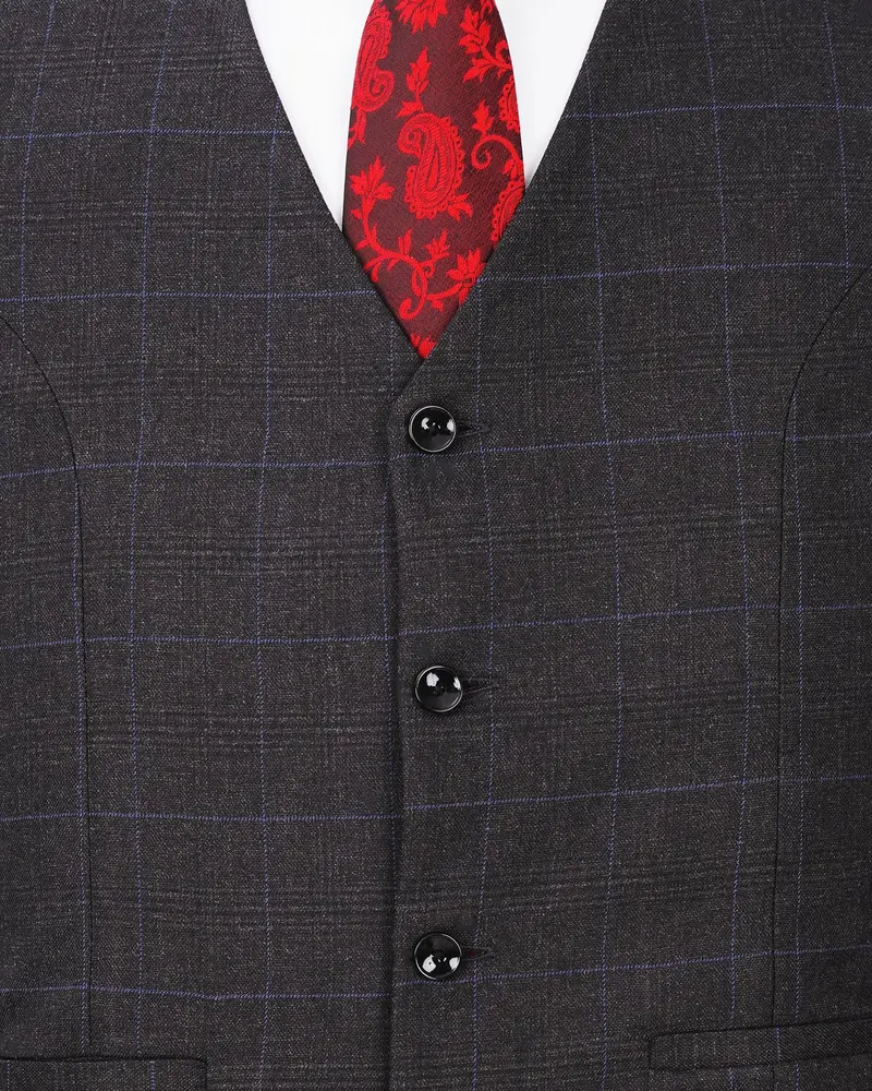 Eclipse Gray Plaid Waistcoat 5