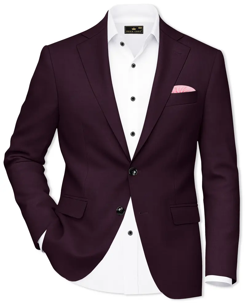 Eclipse Maroon Single Breasted Blazer 1