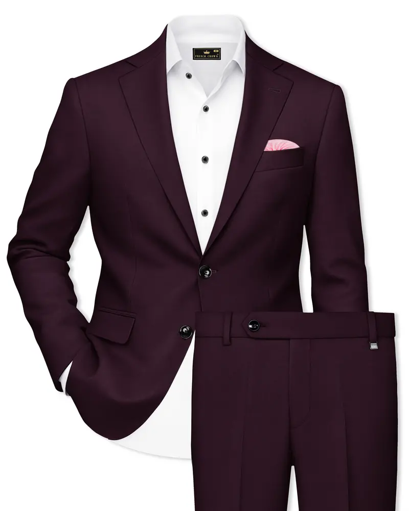 Eclipse Maroon Single Breasted Suit 1