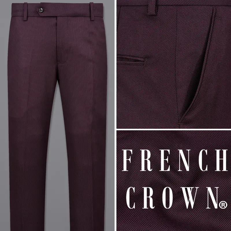 Eclipse Maroon Textured Pant 1