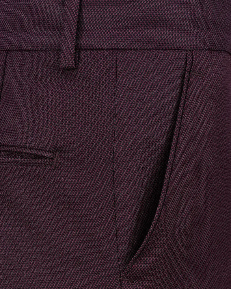 Eclipse Maroon Textured Pant 5