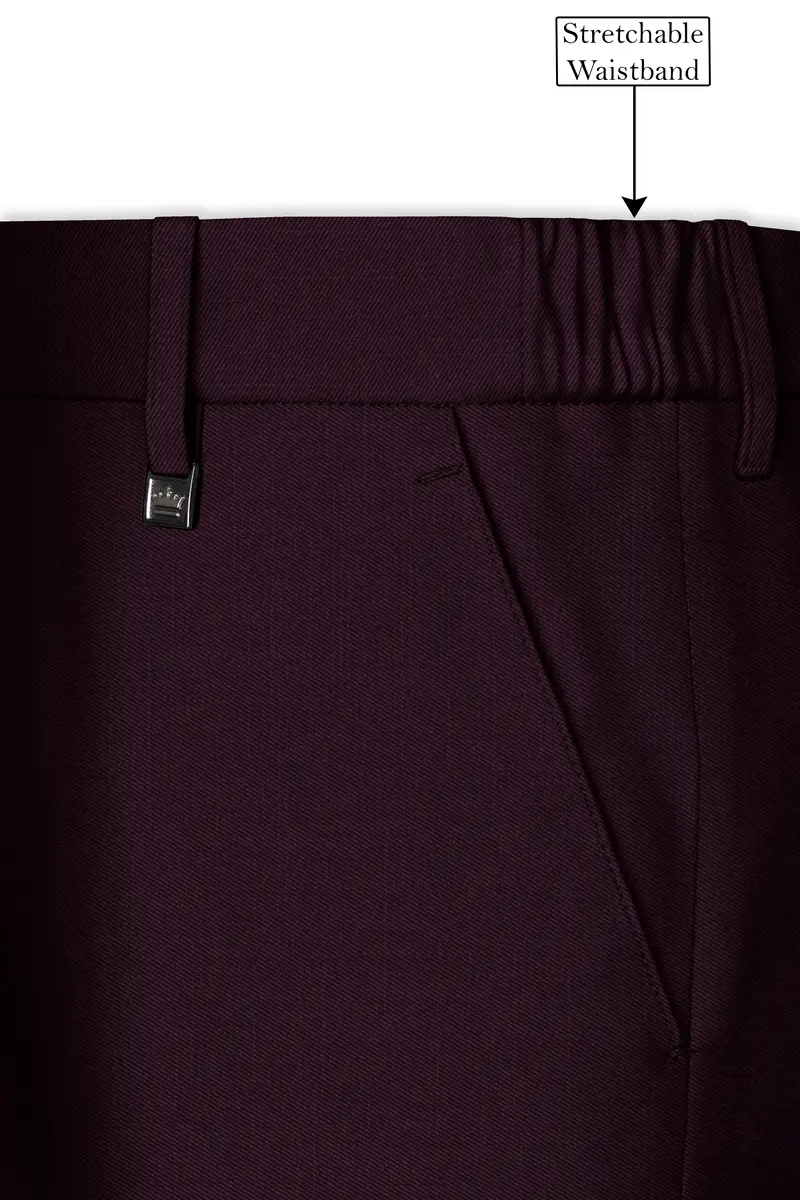 Eclipse Maroon Textured Pant 6