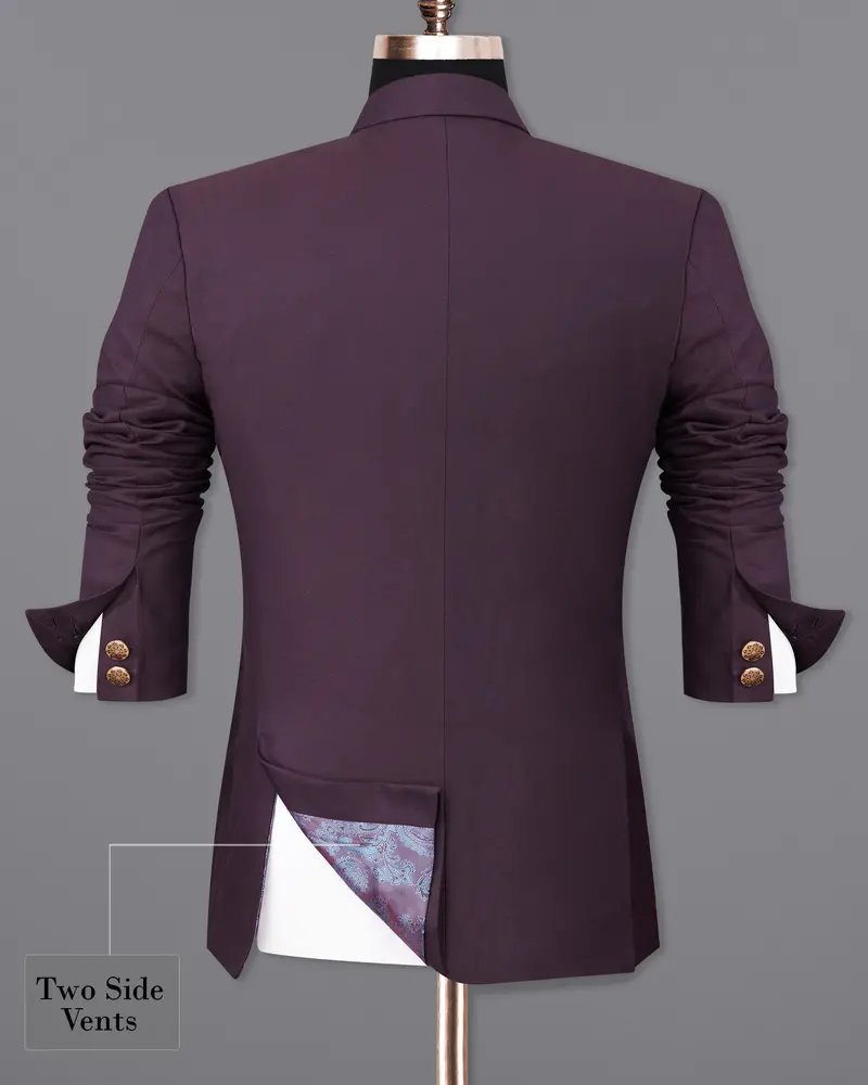 Eclipse Wine Cross Placket Bandhgala Suit 10