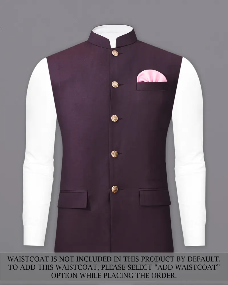Eclipse Wine Cross Placket Bandhgala Suit 15