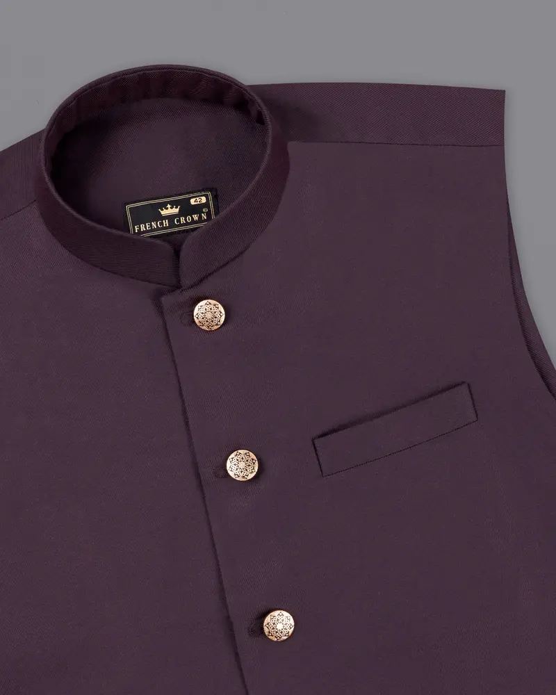 Eclipse Wine Cross Placket Bandhgala Suit 17