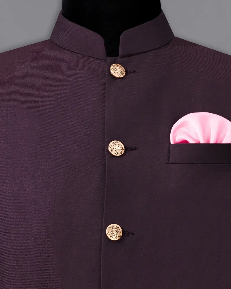 Eclipse Wine Cross Placket Bandhgala Suit 18