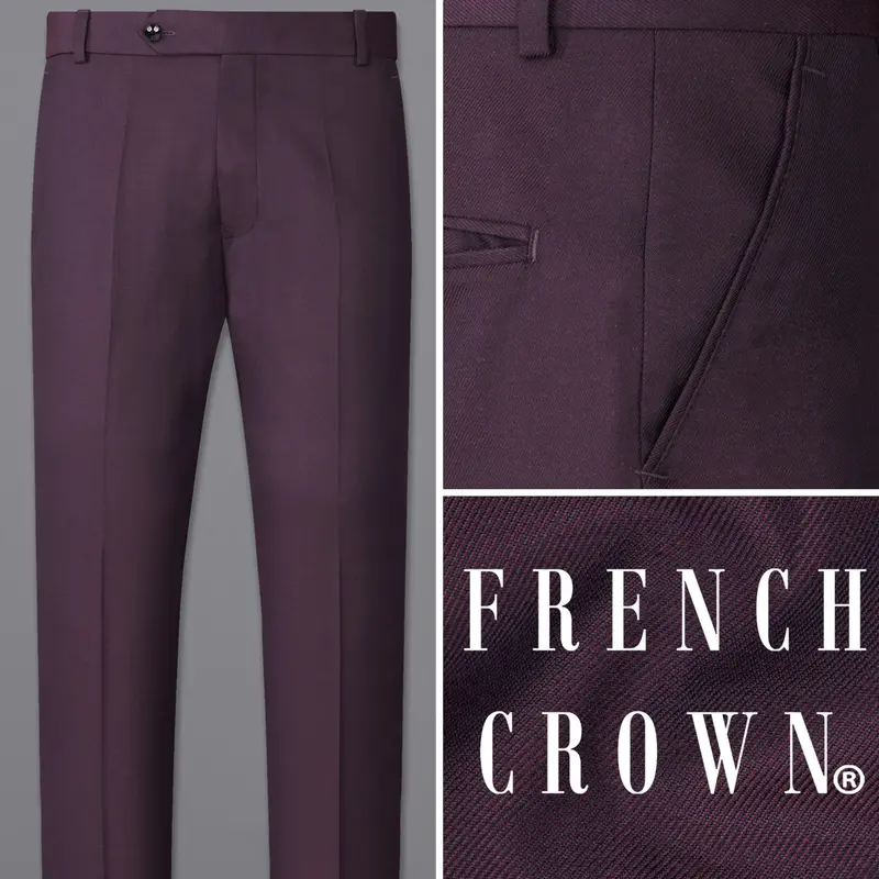 Eclipse Wine Textured Pant 1