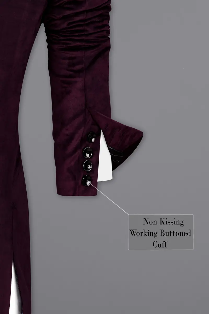 Eclipse Wine Velvet Single Breasted Blazer 10