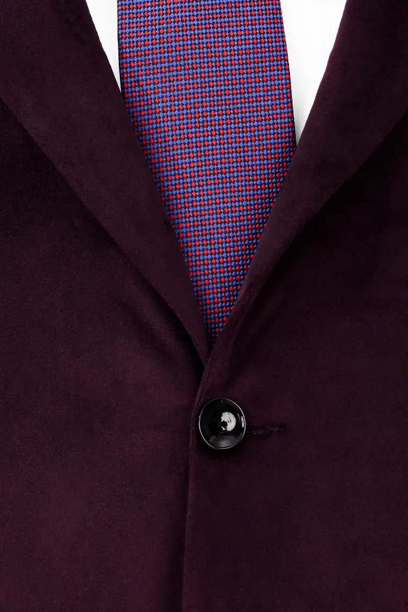 Eclipse Wine Velvet Single Breasted Blazer 4