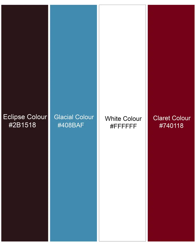 Eclipse Wine With Ditsy Printed Twill Premium Cotton Designer Shirt 8
