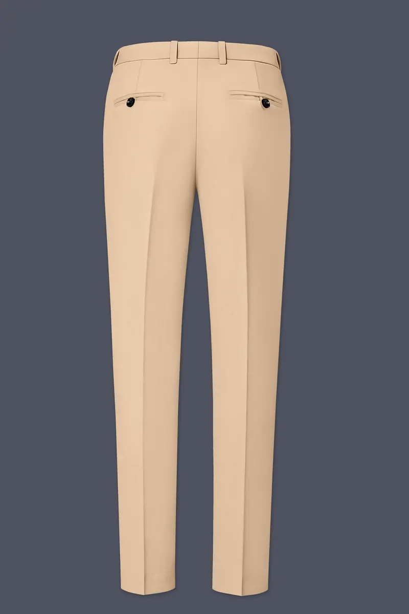 Ecru-Cashmere Cream Slight Stretch Subtle Sheen Poly-Viscose Double Breasted Suit 14