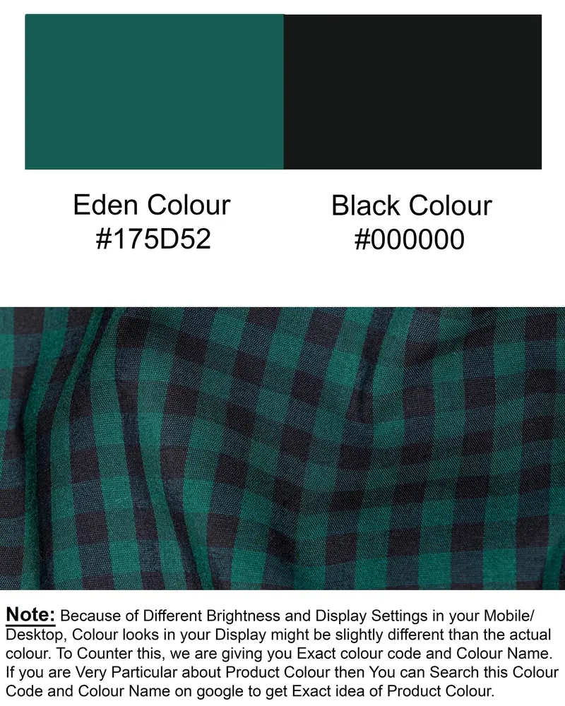 Eden Green And Jade Black Checkered Premium Cotton Shirt 10