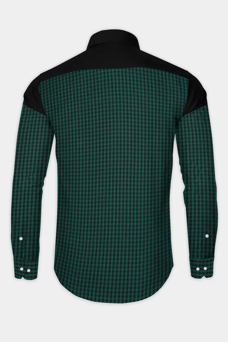 Eden Green And Jade Black Checkered Premium Cotton Shirt 6