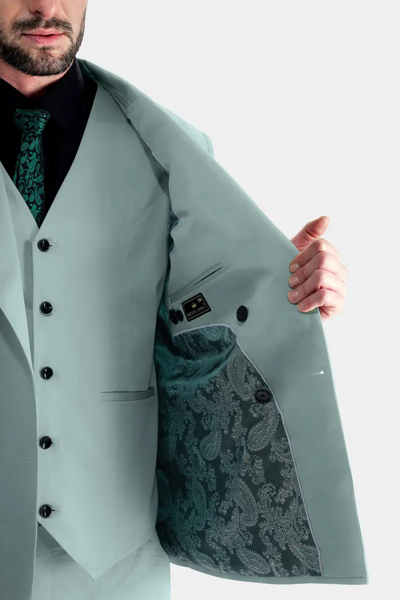 Edward Blue Double Breasted Premium Cotton Stretchable Traveler Blazer 6