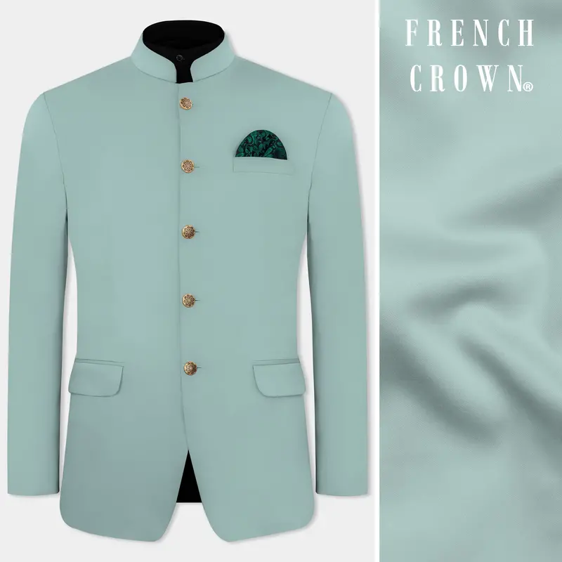 Edward Blue Premium Cotton Bandhgala Stretchable Traveler Blazer 1