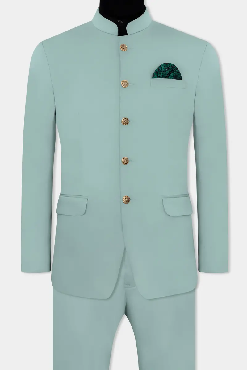 Edward Blue Premium Cotton Bandhgala Stretchable Traveler Suit 13