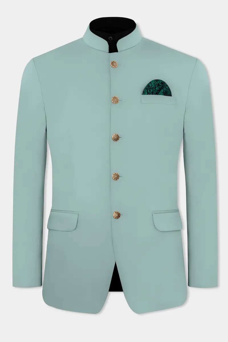 Edward Blue Premium Cotton Bandhgala Stretchable Traveler Suit 14