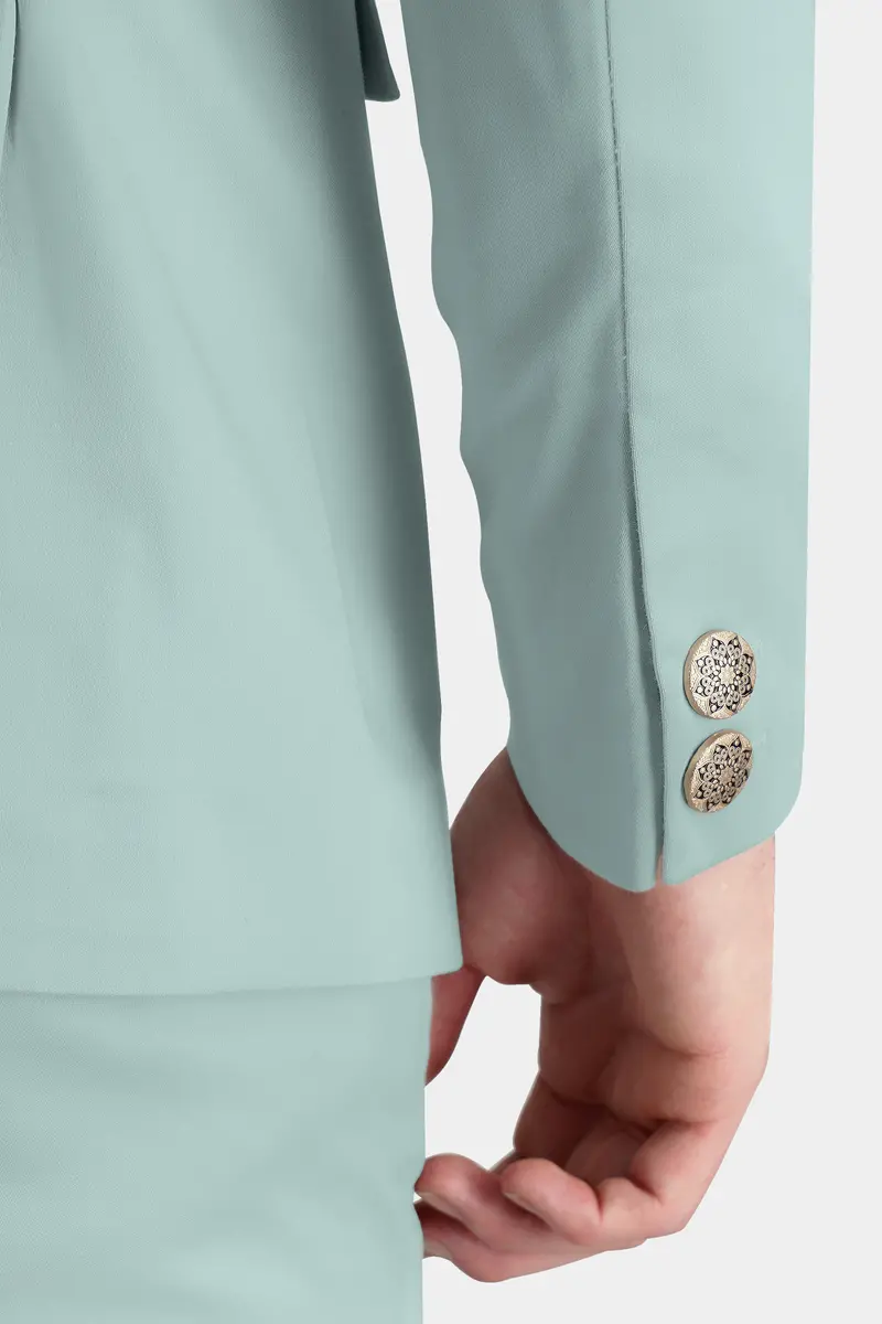 Edward Blue Premium Cotton Bandhgala Stretchable Traveler Suit 6