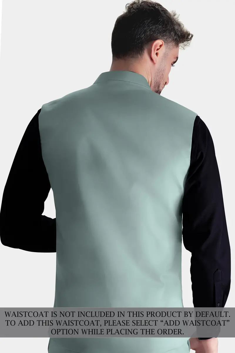 Edward Blue Premium Cotton Cross Placket Bandhgala Stretchable Traveler Suit 11