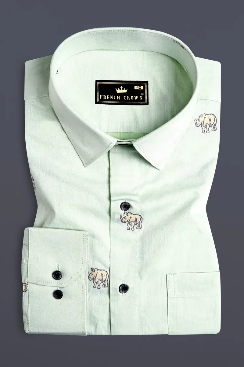 Edward Green Jacquard Textured Premium Giza Cotton Shirt 3
