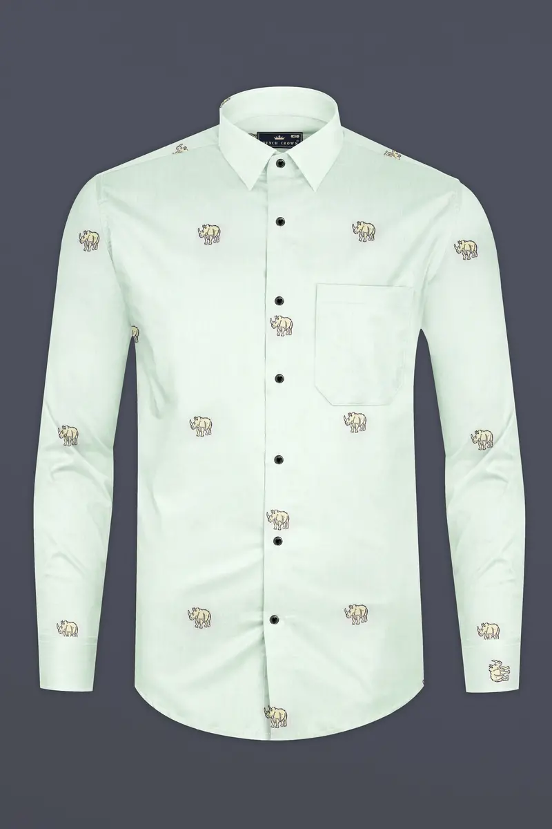 Edward Green Jacquard Textured Premium Giza Cotton Shirt 4