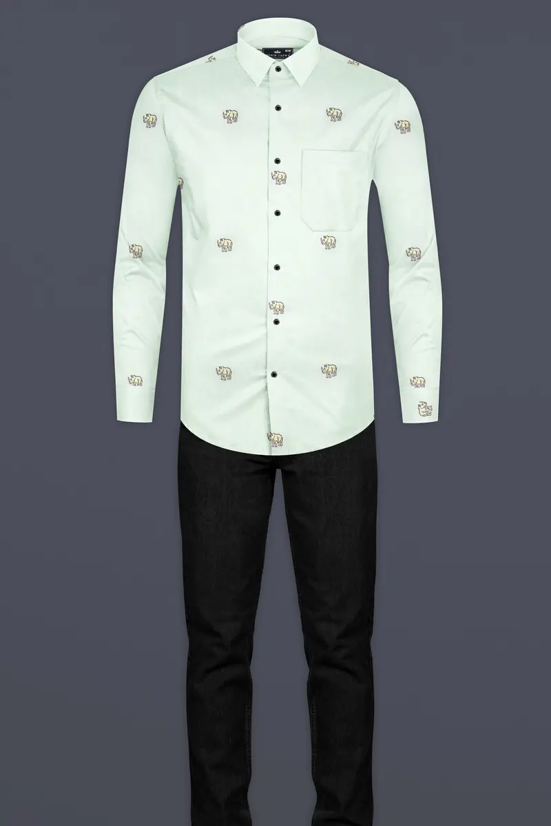 Edward Green Jacquard Textured Premium Giza Cotton Shirt 6