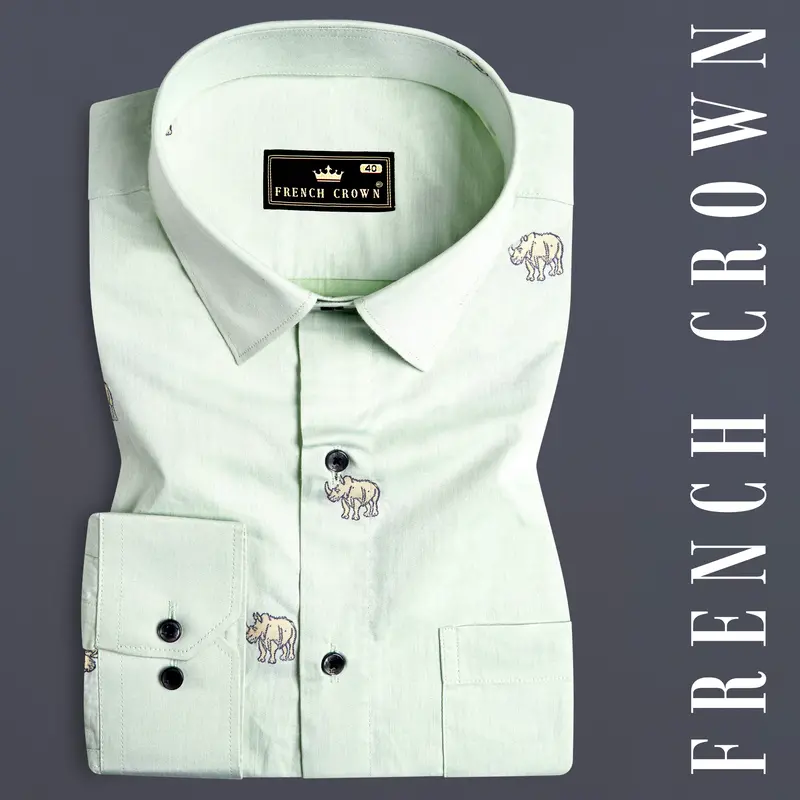 Edward Green Jacquard Textured Premium Giza Cotton Shirt 7