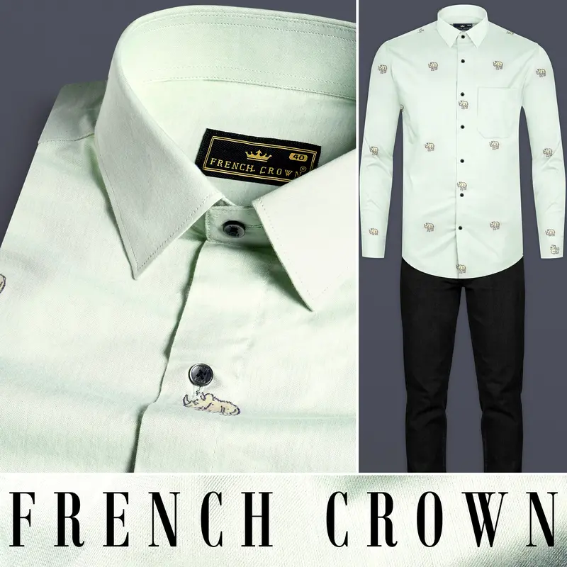 Edward Green Jacquard Textured Premium Giza Cotton Shirt 8