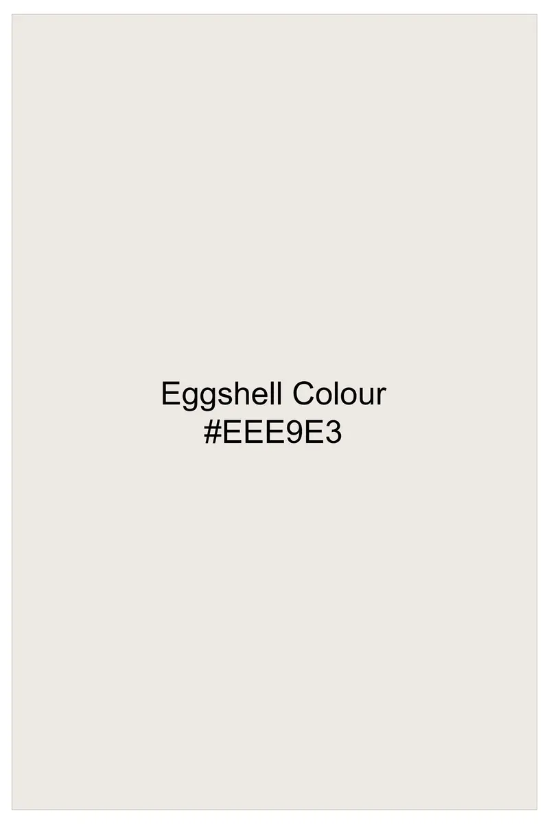 Eggshell Cream Printed Subtle Sheen Super Soft Premium Cotton Shirt 8