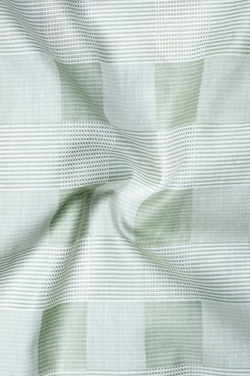 Emerald Gleam-Edward Green Printed Subtle Sheen Super Soft Premium Cotton Dress Shirt 2