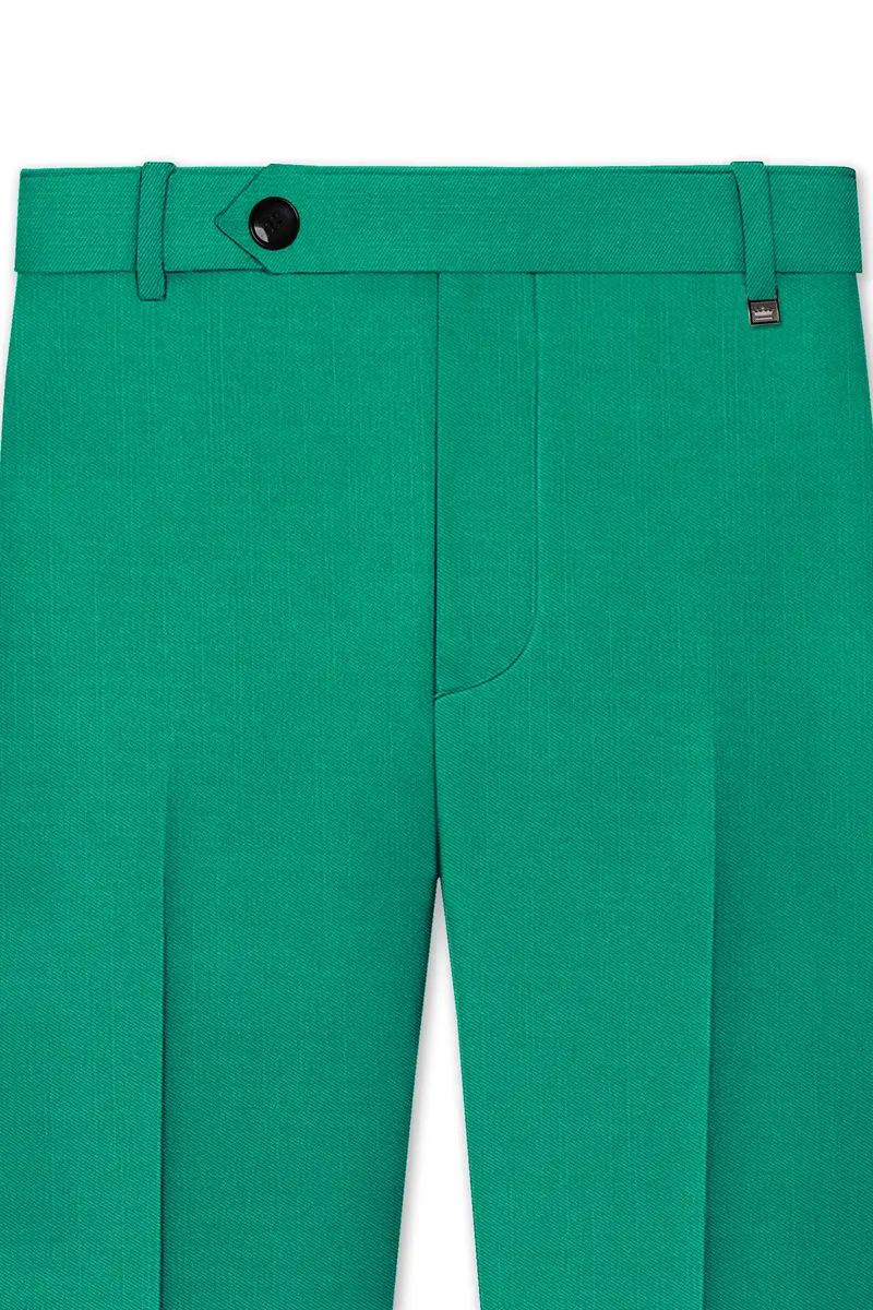 Emerald-Tropical Green Wool Rich Slight Stretch Double Breasted Suit 12