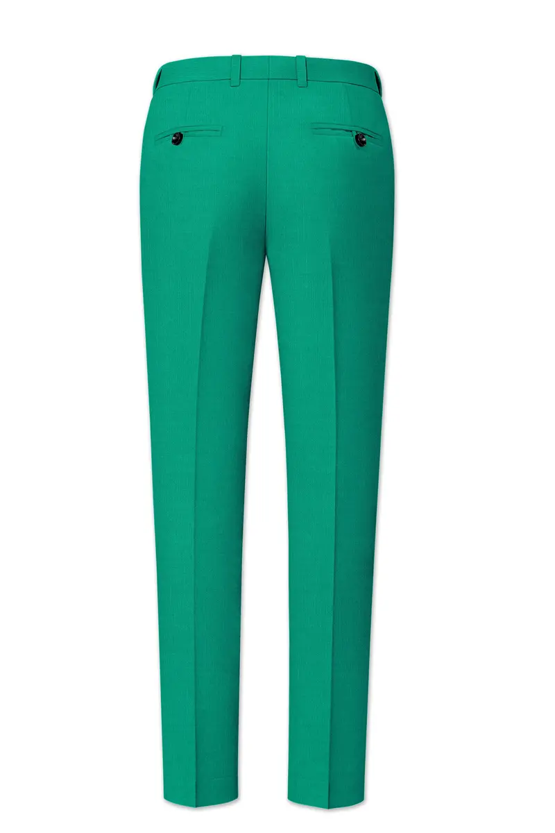 Emerald-Tropical Green Wool Rich Slight Stretch Double Breasted Suit 14
