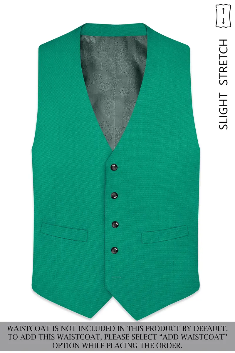 Emerald-Tropical Green Wool Rich Slight Stretch Double Breasted Suit 16