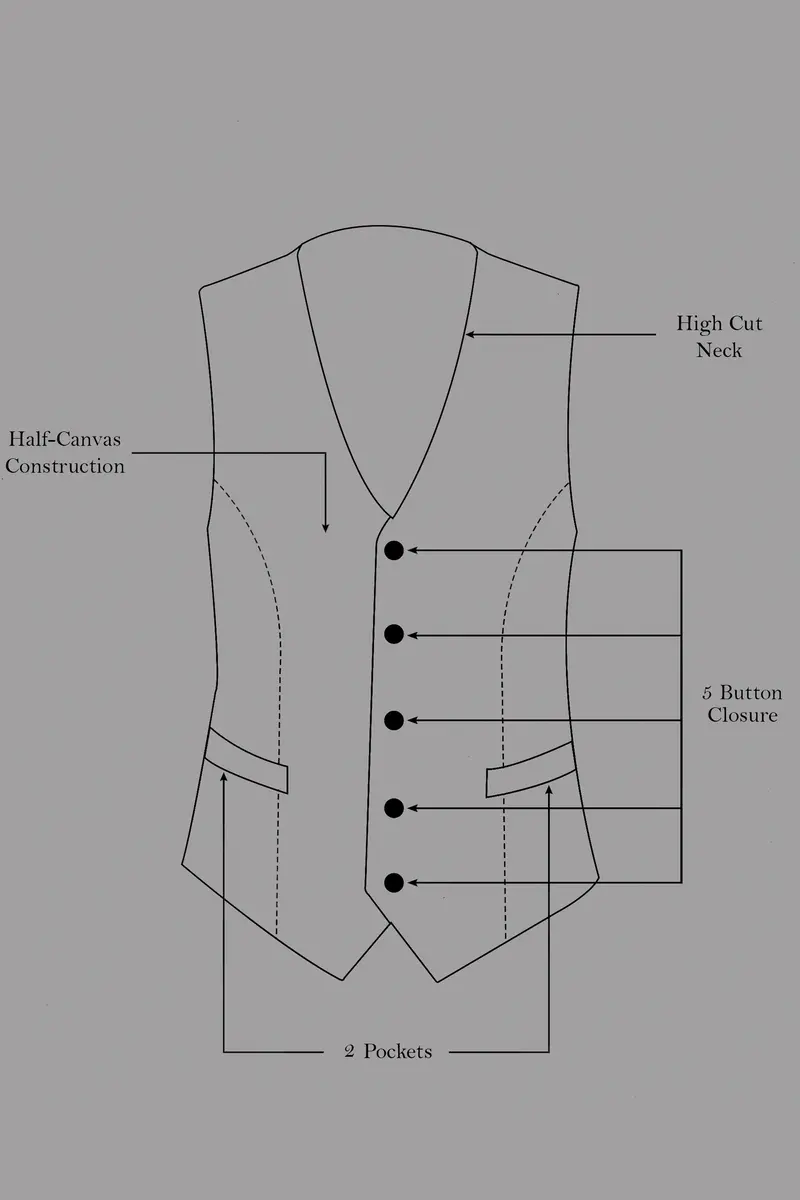 Emerald-Tropical Green Wool Rich Slight Stretch Waistcoat 6