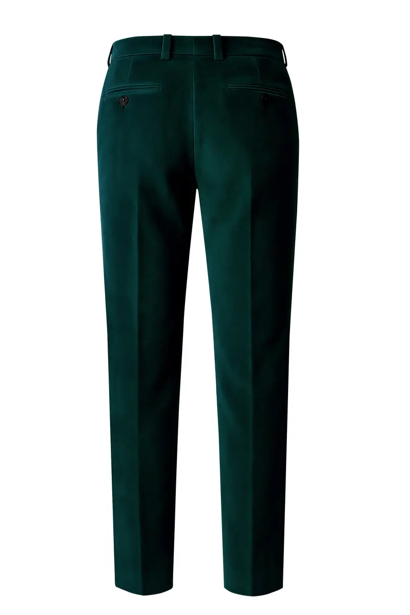 Emerivell-Racing Green Velvet Stretchable Waistband Pant 5