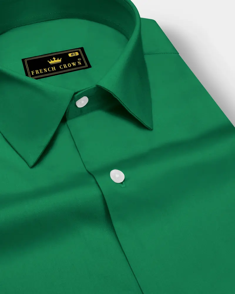 Emeron-Jewel Green Subtle Sheen Super Soft Premium Cotton Dress Shirt 1