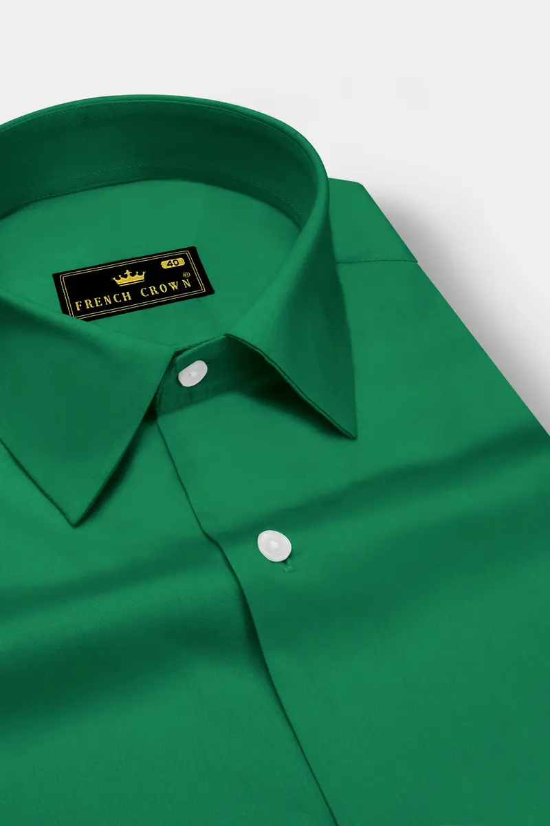 Emeron-Jewel Green Subtle Sheen Super Soft Premium Cotton Dress Shirt 2