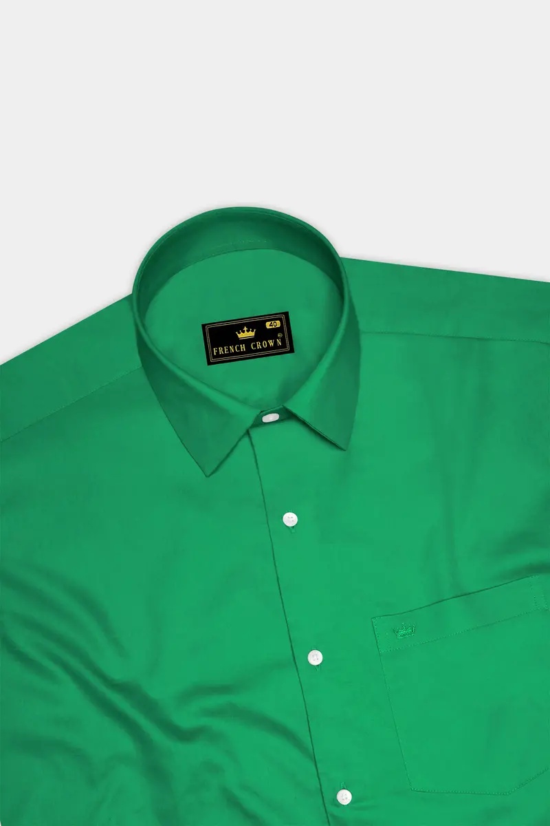 Emeron-Jewel Green Subtle Sheen Super Soft Premium Cotton Dress Shirt 5