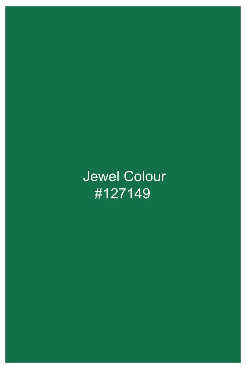 Emeron-Jewel Green Subtle Sheen Super Soft Premium Cotton Mandarin Dress Shirt 7