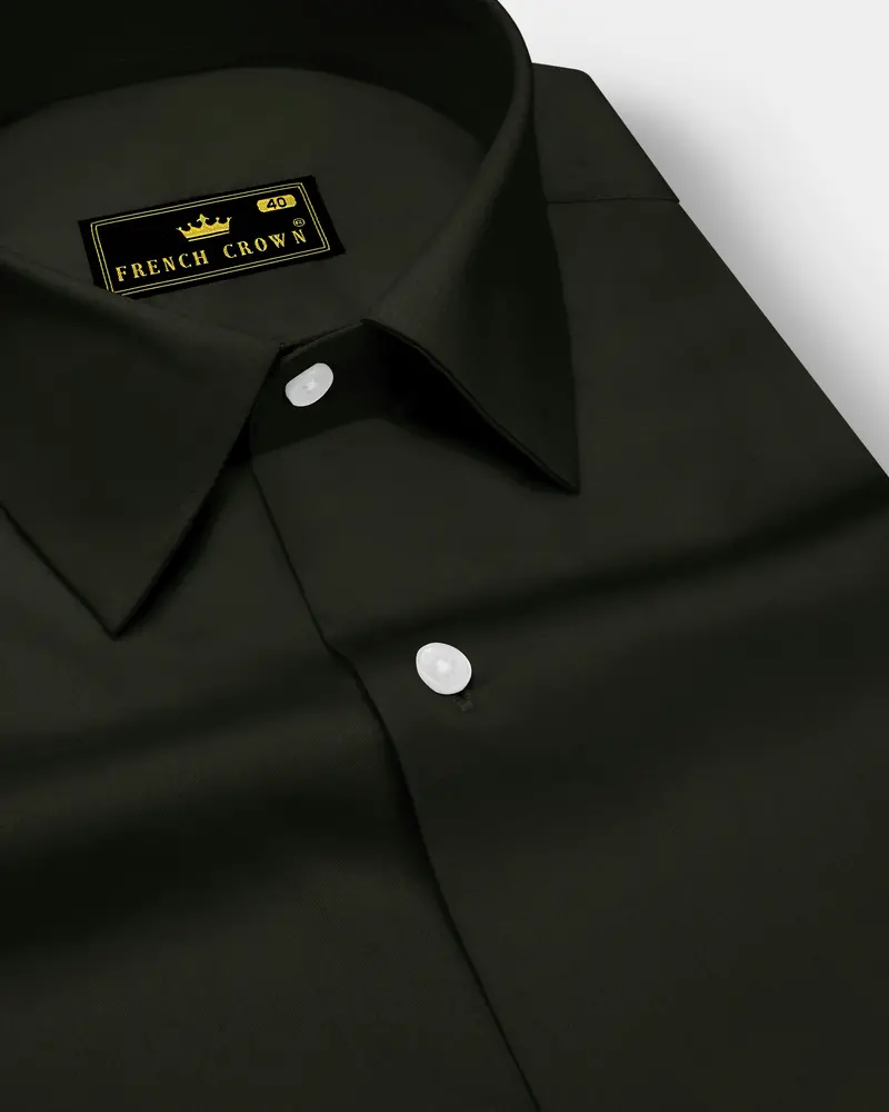 Emeron-Rangoon Green Subtle Sheen Super Soft Premium Cotton Dress Shirt 1