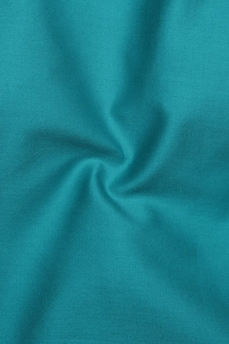 Emeron-Teal Green Subtle Sheen Super Soft Premium Cotton Mandarin Dress Shirt 3